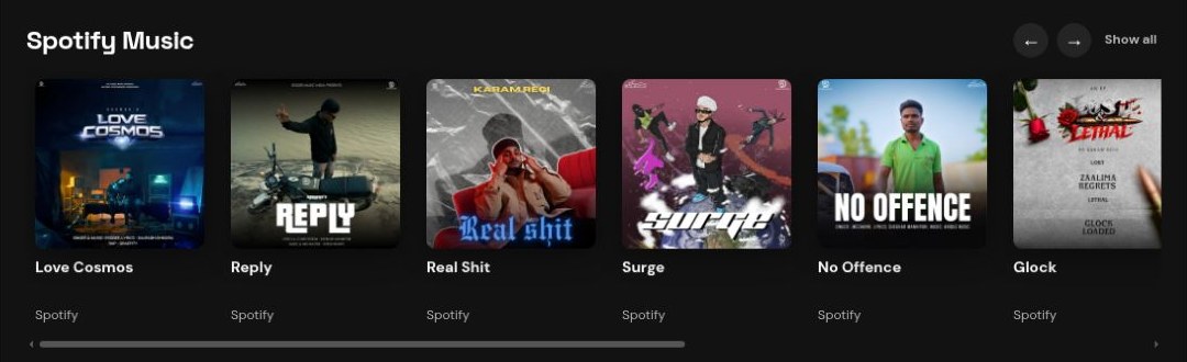Homepage preview of Spotify Music placement