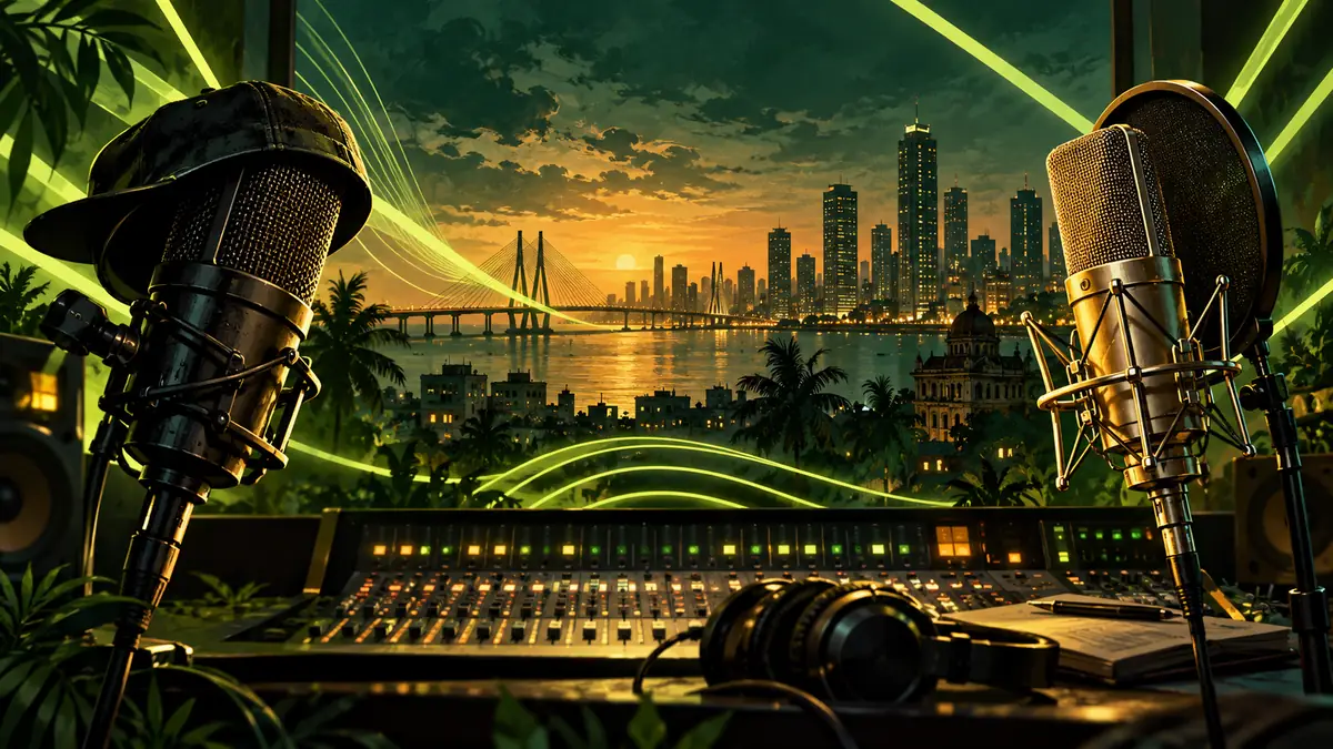 Editorial illustration for Prahaar song pairs Emiway Bantai with Sunidhi Chauhan